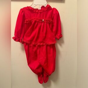 Vintage Vibrant Red Baby Set
